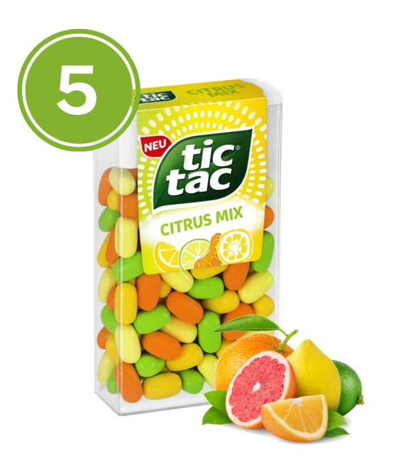 Tic Tac Mixed Fruit Flavored Candy 18 Grams (5 Pieces) - 1