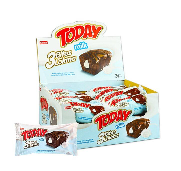 Today 3 Bites Milk Cake 45 Gr. 24 Pieces (1 Box) - 1