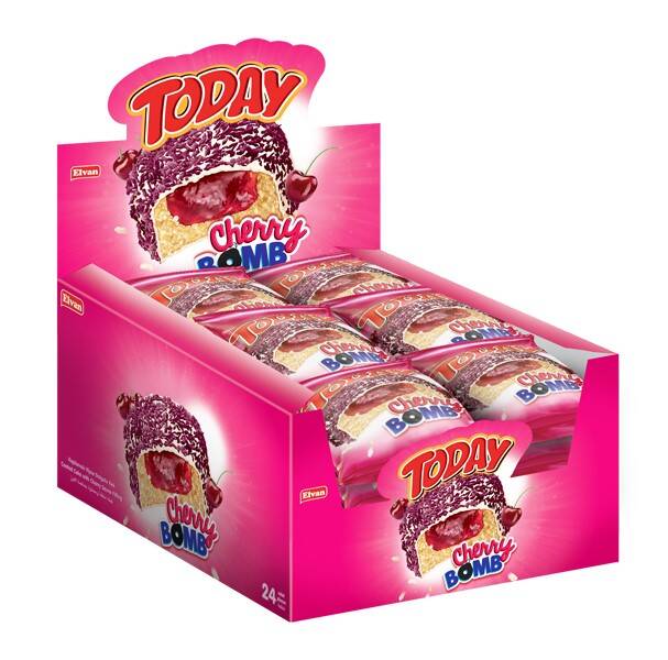 Today Cherry Bomb Cherry Cake 50 Gr. 24 Pieces (1 Box) - 3