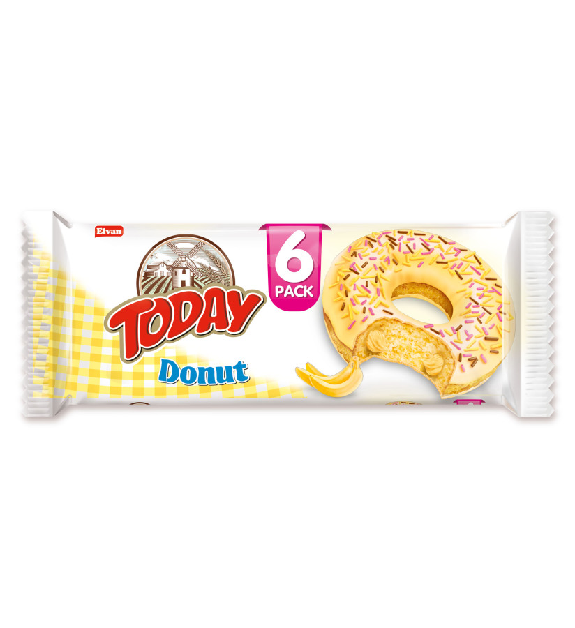 Today Donut Banana Cake Multipack Package 35 Grams 6 Pieces (1 Pack) - 1