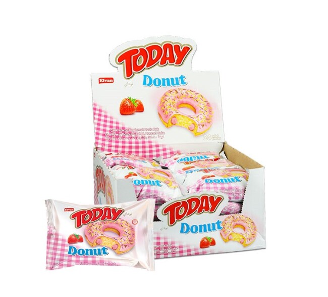 Today Donut Kek Çilekli 35 Gr. 24 Adet (1 Kutu) - 1