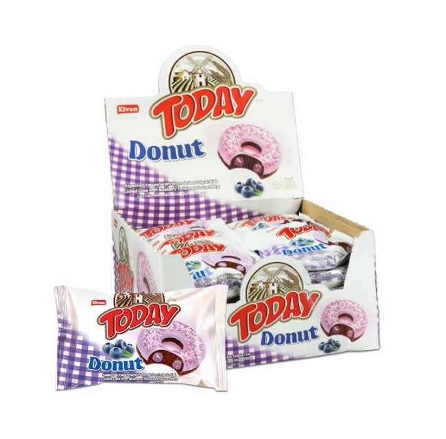 TODAY Donut Kek Yabanmersinli 35Gr. 24 Adet (1 Kutu) - Today