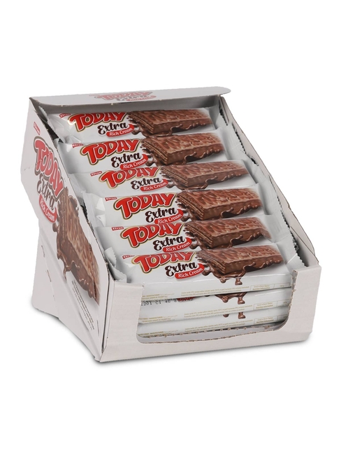 Today Extra Çikolata Kaplamalı Bol Kremalı Fındıklı Gofret 37 GR 24 Adet (1 kutu) - Elvan