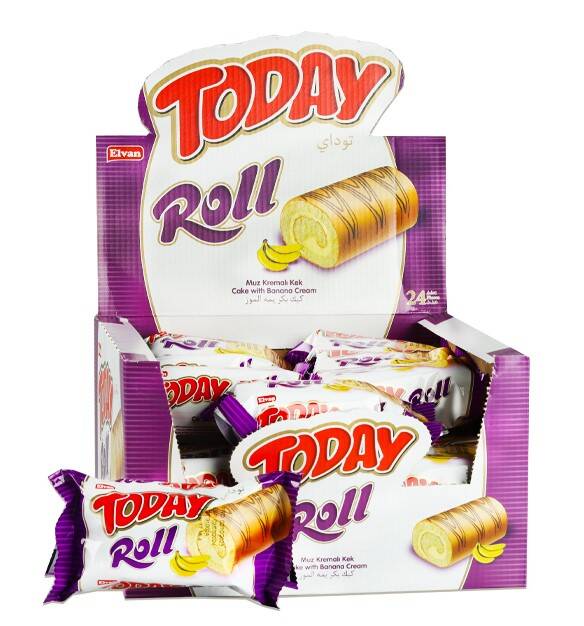 Today Swiss Roll Banana Cream Cake 35 Gr 24 Pieces (1 Box) - 1