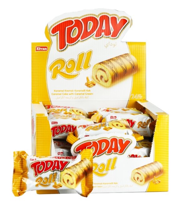 Today Swiss Roll Karamel Kek 35 Gr 24 Adet (1 Kutu) - Elvan