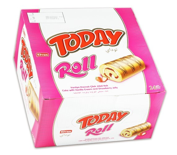 Today Swiss Roll Strawberry Cream Cake 35 Gr 24 Pieces (1 Box) - 4