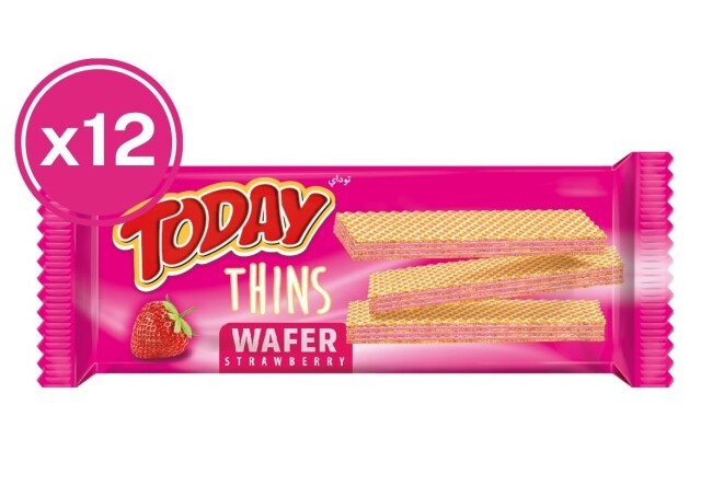 Today Thins Wafer Strawberry 65 Grams (12 Pieces) - 1