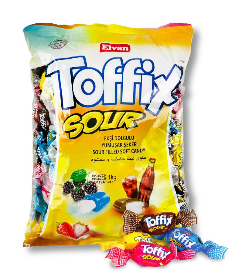 Toffix Sour Mix Şeker 1000 Gr. (1 Poşet) - 1