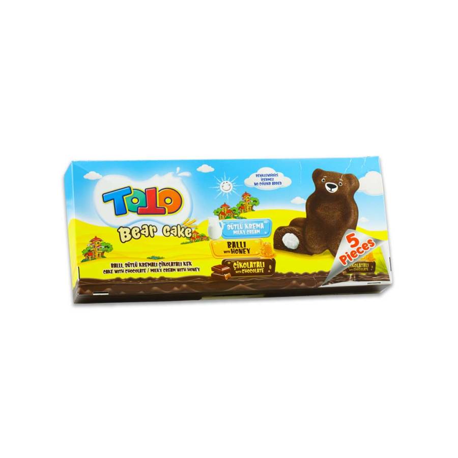 Toto Bear Ballı Süt Kremalı Çikolatalı Kek Multipack 40 Gr 5 Adet (1 Kutu) - 1