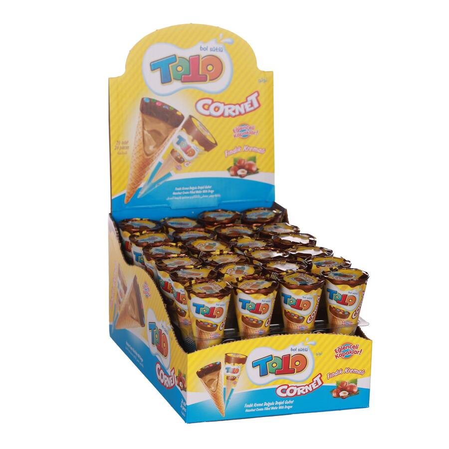 Toto Cornet Wafer With Hazelnut 25 Gr. 24 pcs (1 Box) - 1