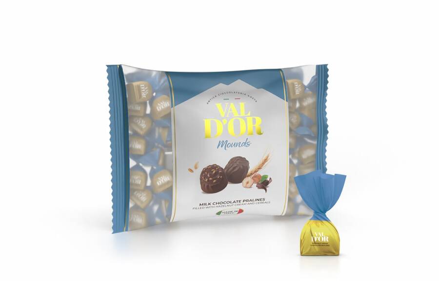 Val D’or Cereal Crispy Hazelnut Cream Filled Milk Chocolate Mounds 500 Gr. (1 Bag) - 1